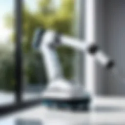 Ozmo Window Cleaning Robot in action on a glass surface