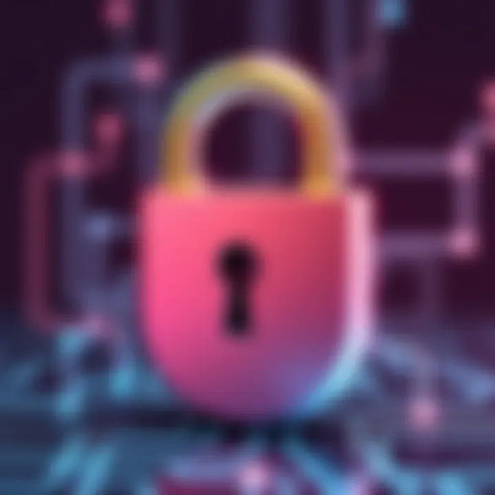 Privacy and Safety in Digital Dating A padlock symbolizing privacy and security concerns in online dating platforms.