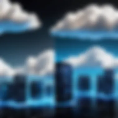 Public Cloud vs. On-Premise Solutions Visual comparison of public cloud and on-premise solutions