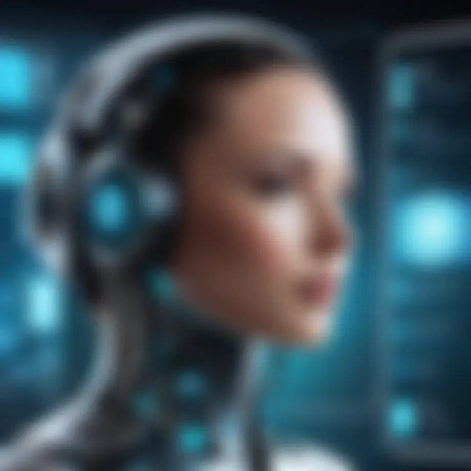 Futuristic AI interface displaying personal assistant capabilities