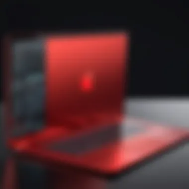 Sleek and Stylish Red Apple Laptop Design