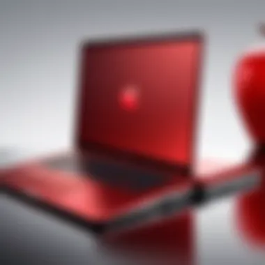 Gleaming Elegance of Red Apple Laptop