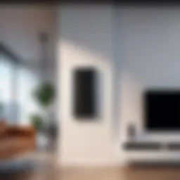 Sleek futuristic AC vent design in modern living room