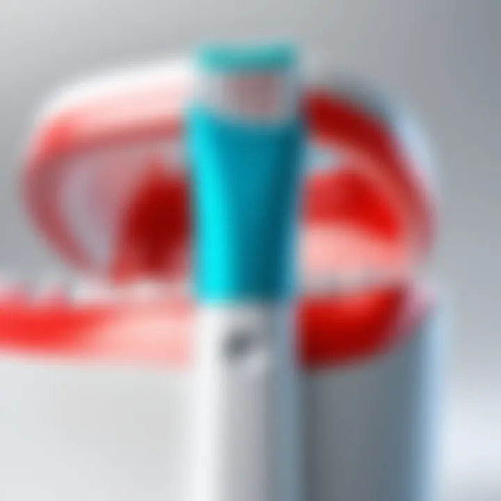 Close-up of toothbrush with built-in toothpaste