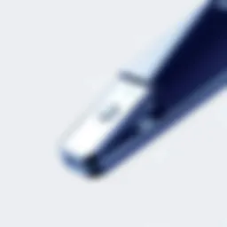 Close-up of a Samsung foldable phone showcasing its unique hinge design