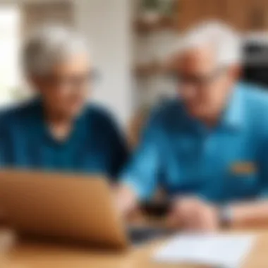 Senior couple discussing Amazon Prime benefits for Medicare