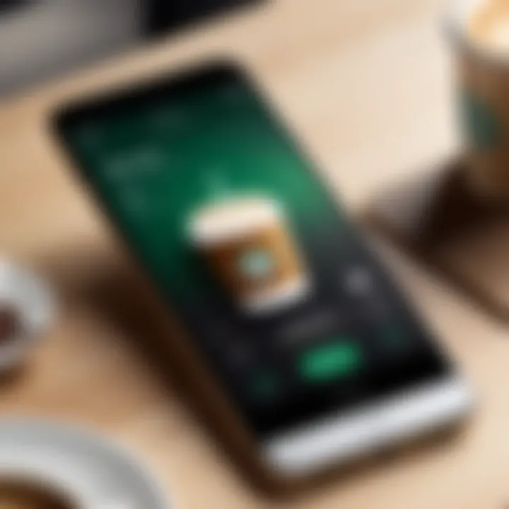 Artistic depiction of a sleek mobile interface for Starbucks delivery app