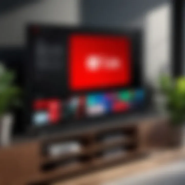 Sleek television displaying YouTube TV interface