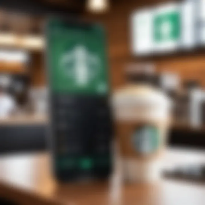 Imaginative illustration showcasing smooth payment process in a Starbucks delivery app