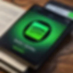 Artistic representation of Spotify logo with a book