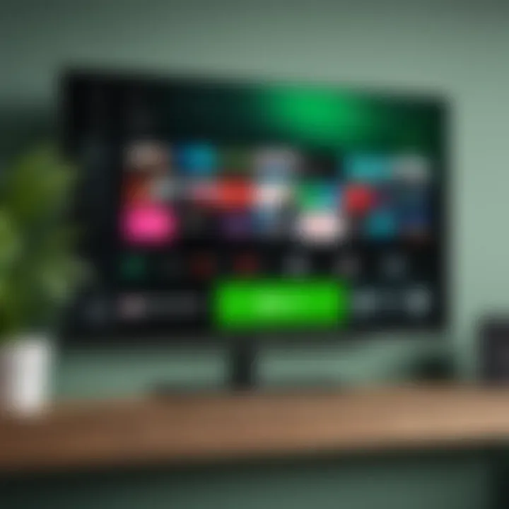 User interface of Spotify on a TV screen