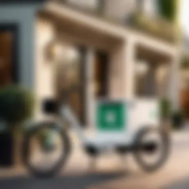 Starbucks delivery bike parked outside a house