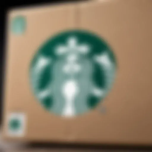 Starbucks logo on delivery box