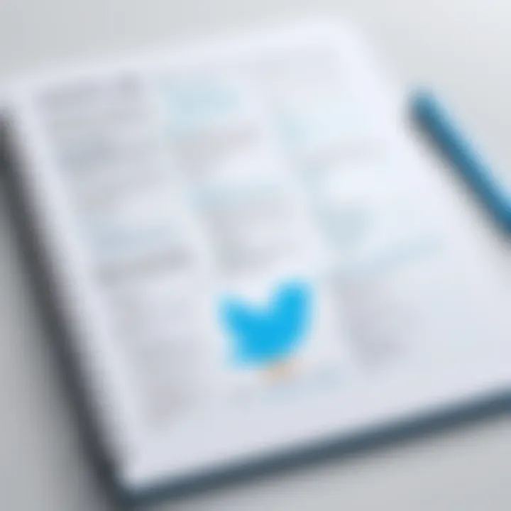 Creative content ideas for Twitter highlighted on a notepad.