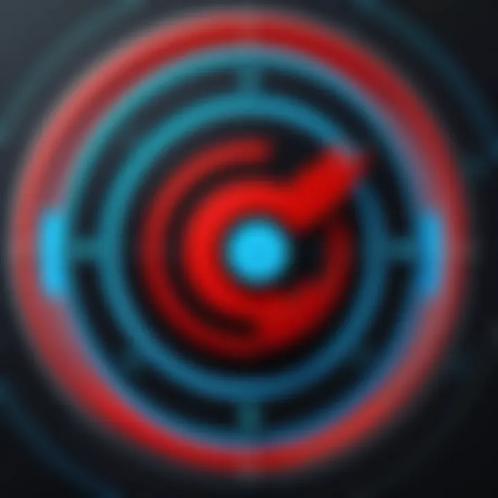 A close-up of a target symbol representing audience targeting on Twitter.