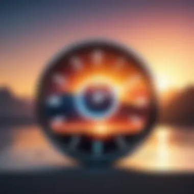 Dawn of Innovation Illustration of a sunrise symbolizing a new day with the shock clock