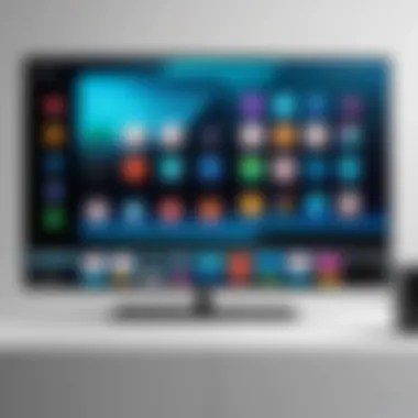 Diverse Applications: The Smart TV's Interface Smart TV showcasing multiple app options