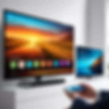 Visualizing the Connection: Phone and Smart TV Interaction Smartphone displaying a connection interface
