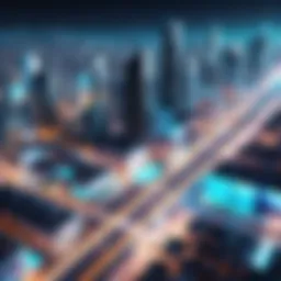 Abstract cityscape symbolizing technological disruption