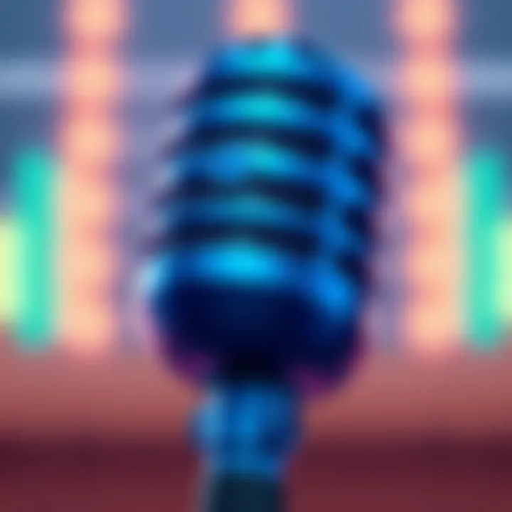 A close-up view of the Blue microphone showcasing its elegant design and craftsmanship.