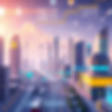 Smart City: The Future of IoT and AI A futuristic city landscape showcasing smart technologies