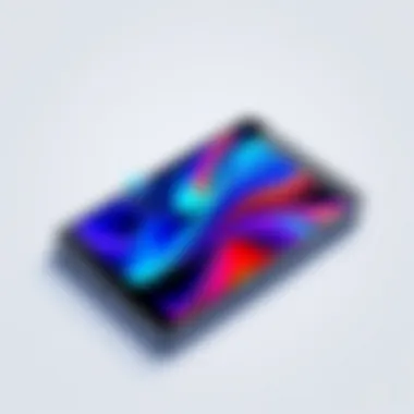 A sleek smartphone showcasing its tablet-like capabilities with a vibrant display