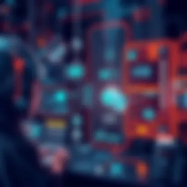A futuristic depiction of potential advancements in surveillance technologies and their societal impacts.