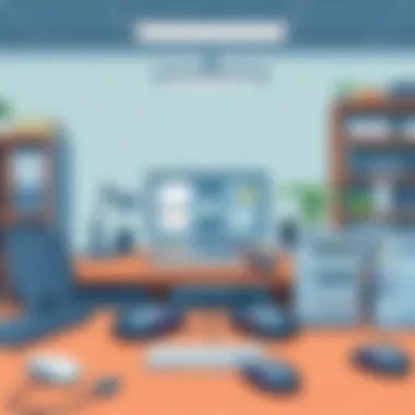 An office setting showcasing humorous wireless mice