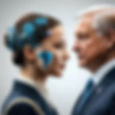 AI Algorithms Transforming Diplomatic Practices A digital representation of AI algorithms influencing diplomacy