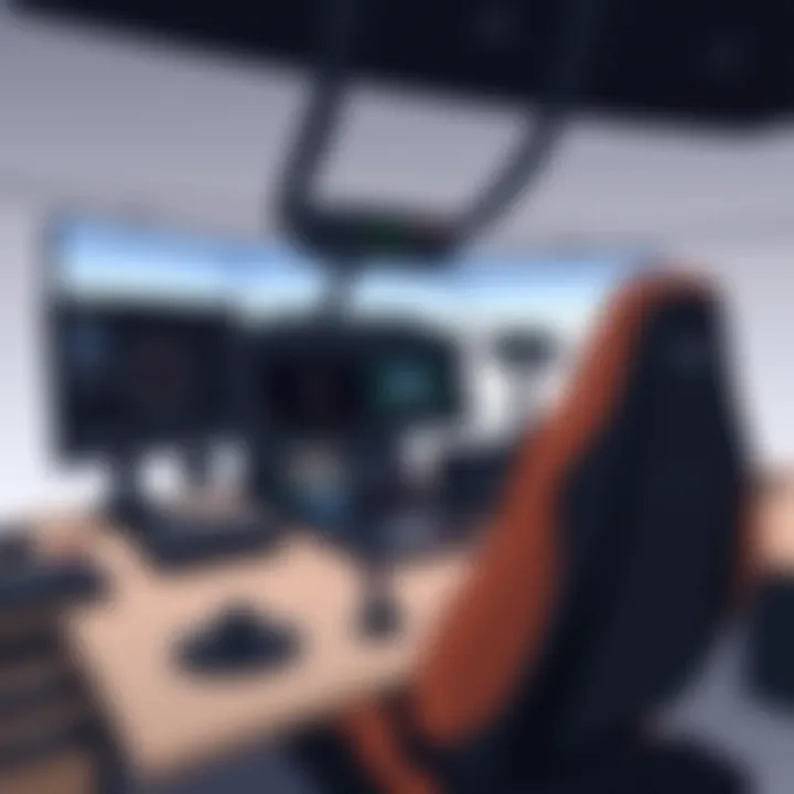 Thrustmaster flight simulator setup with multiple controls