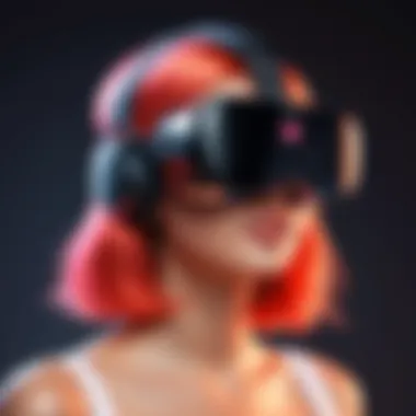 Innovative Interface of Tinder VR A virtual reality headset showcasing a dating interface