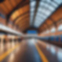 Modern train station in the UK