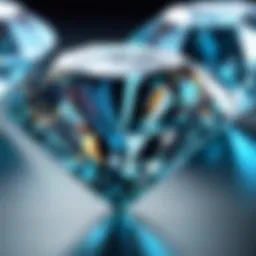 A close-up of a synthetic diamond reflecting light