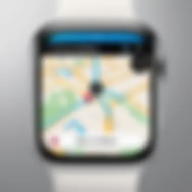 Map view showcasing Uber's location services on Apple Watch