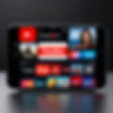 Illustration of iPhone with YouTube TV app interface