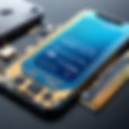Detailed view of eSIM technology on iPhone