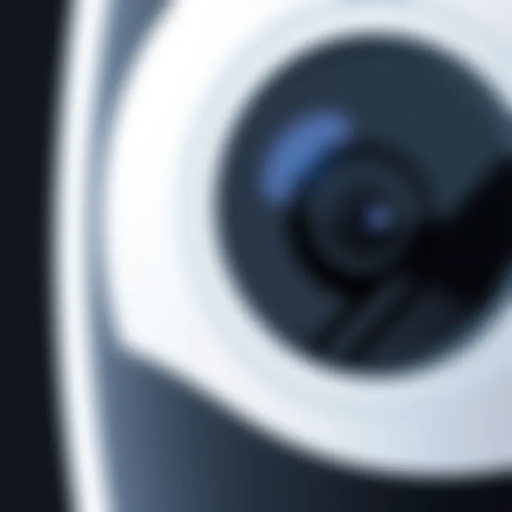 Close-up view of Nest Cam IQ showcasing its sleek design and features