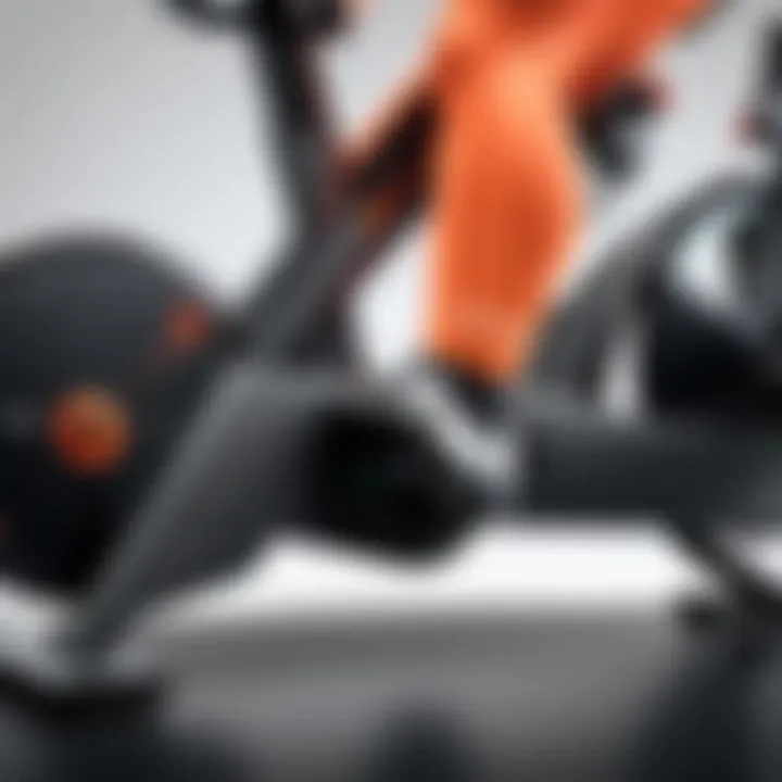 Close-up of Peloton rower displaying its sleek design and features