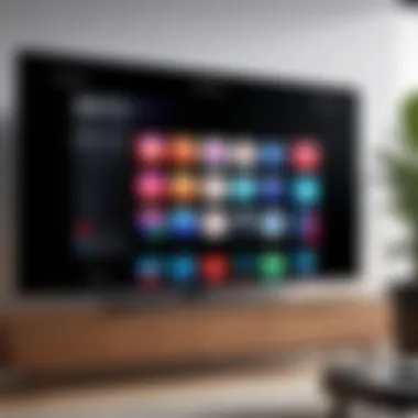 User Interaction with Smart TV and Apple Play User interacting with a smart TV using Apple Play