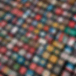 Baseball cards arranged in a strategic pattern