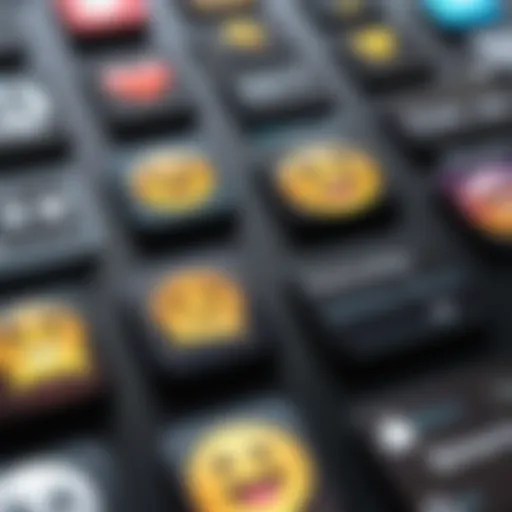 Visual representation of emoji keyboard on an iPhone