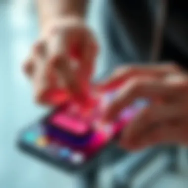 User Interaction with 3D Touch User interacting with 3D Touch features on an iPhone