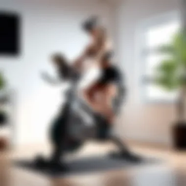Innovative VR Exercise Bike Design A futuristic VR exercise bike integrated with immersive technology