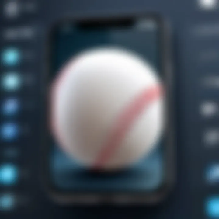 Baseball app icon on iPhone screen