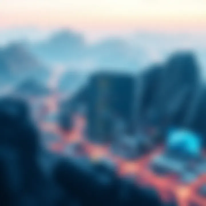 A digital landscape representing online data extraction