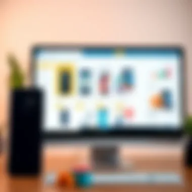 Online shopping for Android phones on a computer screen