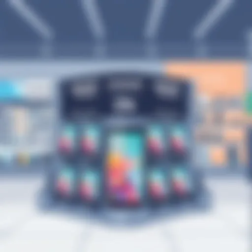 Affordable Android phone display in a retail store